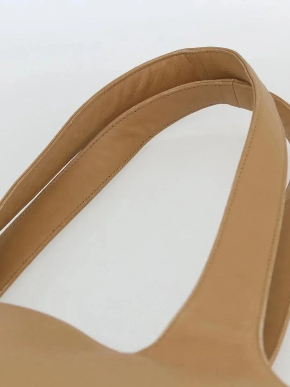 Salvatore Ferragamo Tote Bag Leather Beige Silver Auth 162146